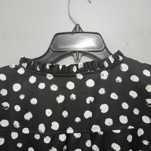 J.crew women's blouse top size 6 polkadot black and white - Picture 8 of 9